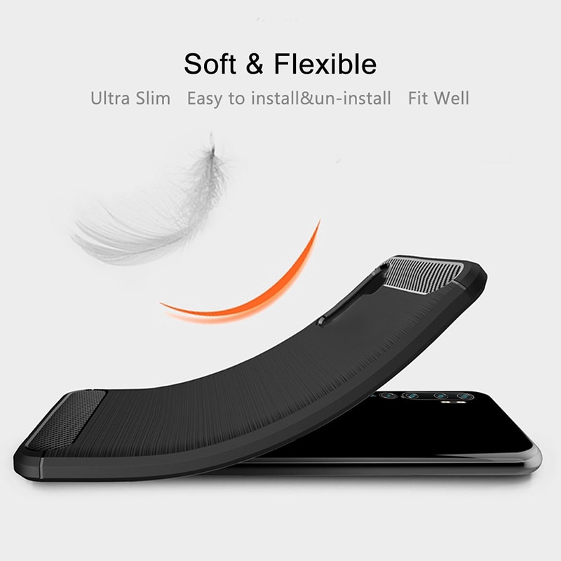 Ốp điện thoại silicone mềm họa tiết sợi carbon dành cho Xiaomi CC9 Pro Mi Note 10 Global Mi Note 10 Pro