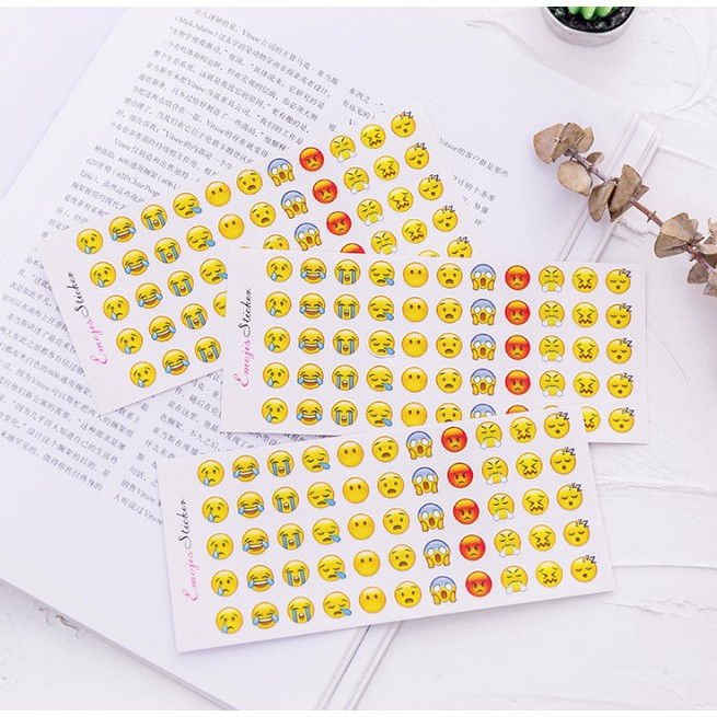 Set 12 vỉ sticker Emoji đáng yêu