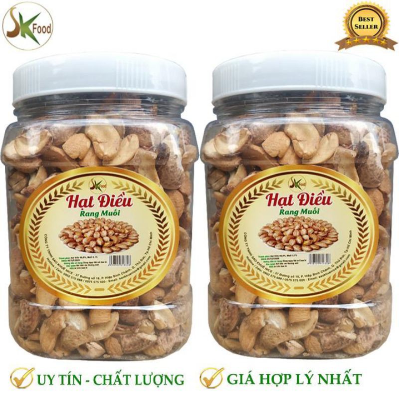 1KG HẠT ĐIỀU VỠ LOẠI NGON SK FOOD HSD 6 THÁNG-COMBO 2 HŨ 500G