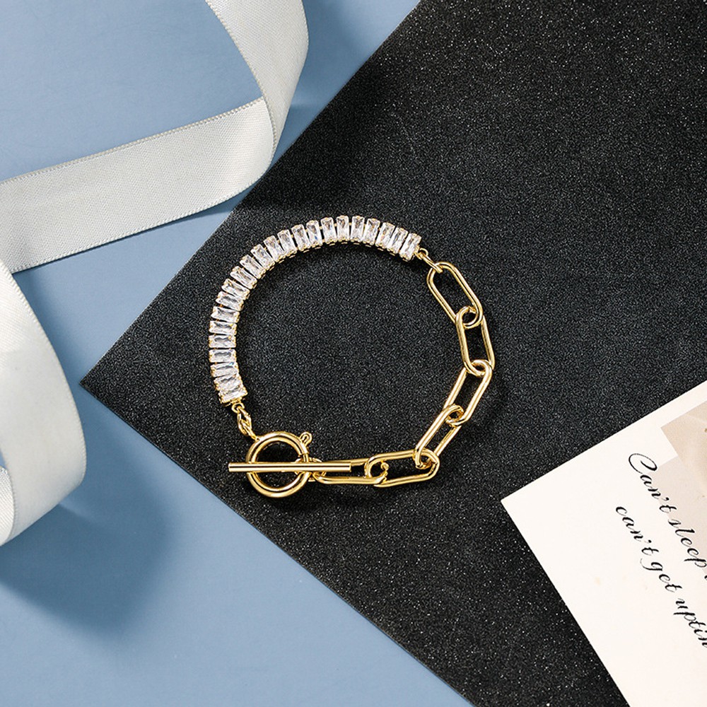 OT Vòng Tay Mạ Bạc Họa Tiết Hình Học Thời Trang Cho Nữ