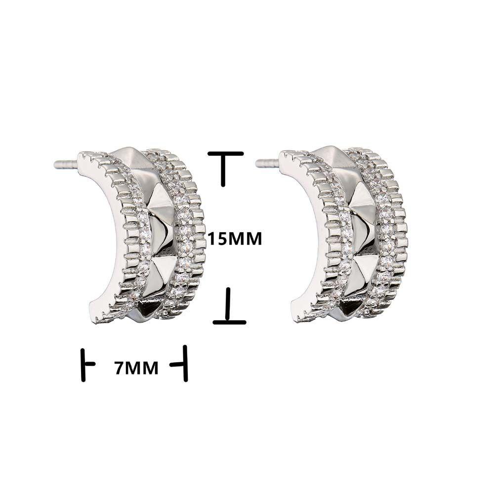 Bông Tai Tròn VANES1 Thiết Kế Đơn Giản Phong Cách Hip Hop Thời Trang Cho Nữ