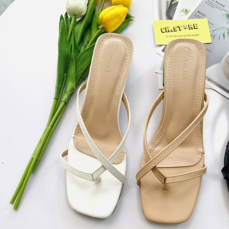 Dép nữ xỏ ngón, sandal đế vuông 3p mã H27