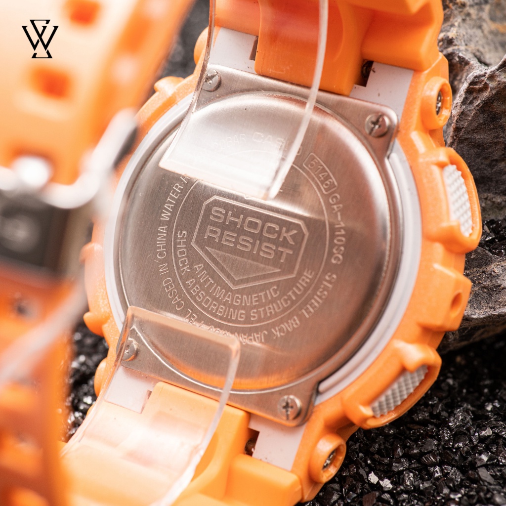 Đồng Hồ Điện Tử Nam Casio G-Shock WATCHSTORE GA-110SG-4ADR Thiết Kế Mặt Kính Khoáng Tròn 51mm, Vỏ Và Dây Nhựa Bền Bỉ