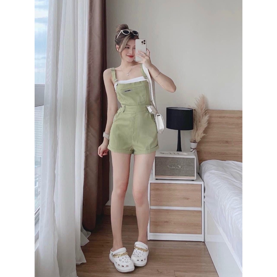 Set yếm đùi trơn màu kèm áo ống dễ thương,set yếm basic nhiều màu sắc đi chơi năng động, cá tính