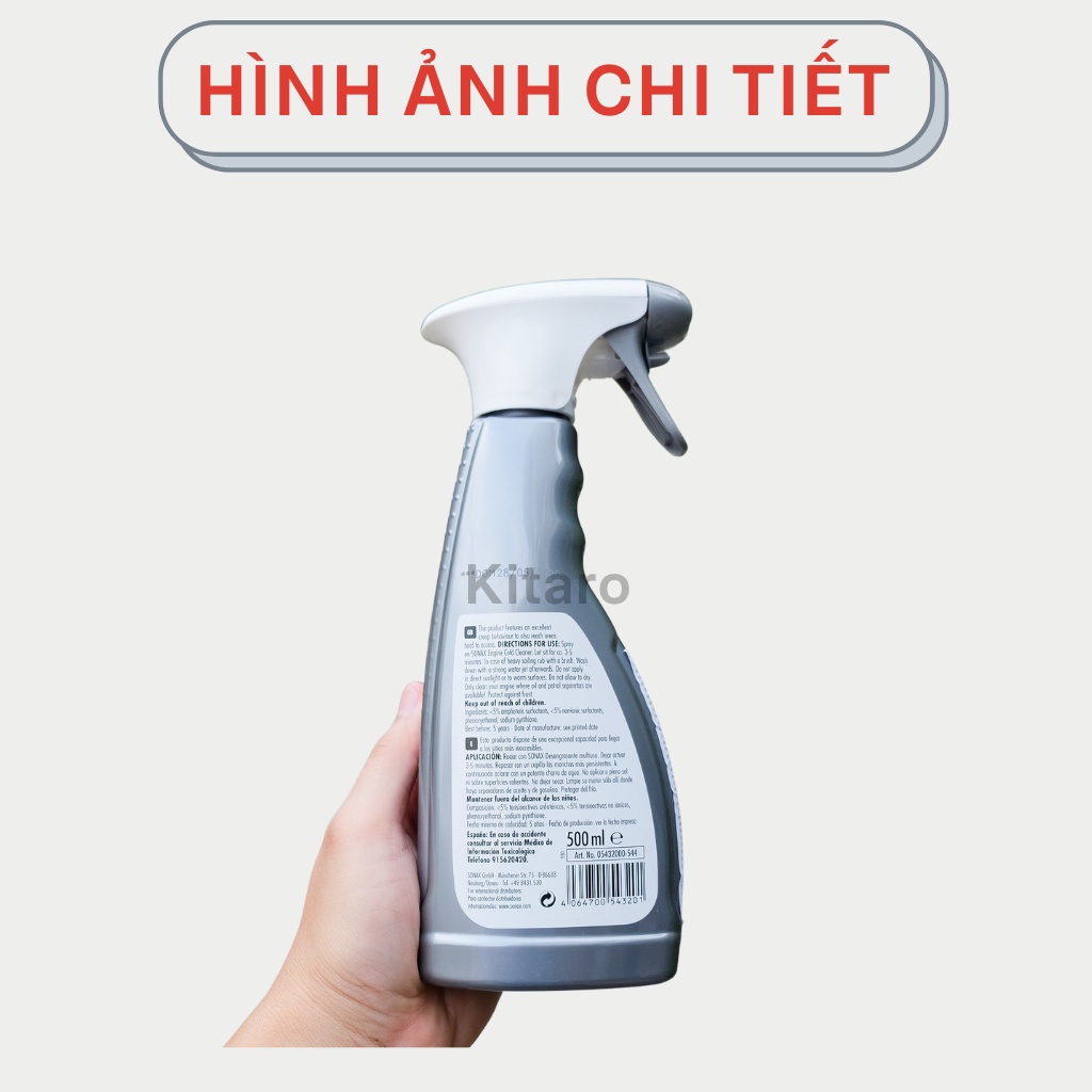 SONAX Engine Cold Cleaner 500ml ✌ FREESHIP ✌ Vệ Sinh Khoang Máy, Chi Tiết