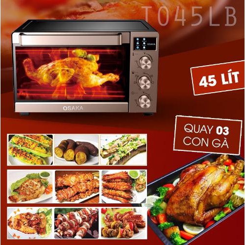 LÒ NƯỚNG THÙNG OSAKA TO-45LB - ĐẶC BIỆT CHỨC NĂNG RÃ ĐÔNG