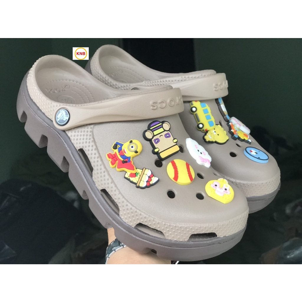 Dép cross12 jitbitz+FreeShip ,dép sục nam nữ duet, dép quai ngang bít đầu đi nắng đi mưa cực chất, nâu đậm nâu nhạt