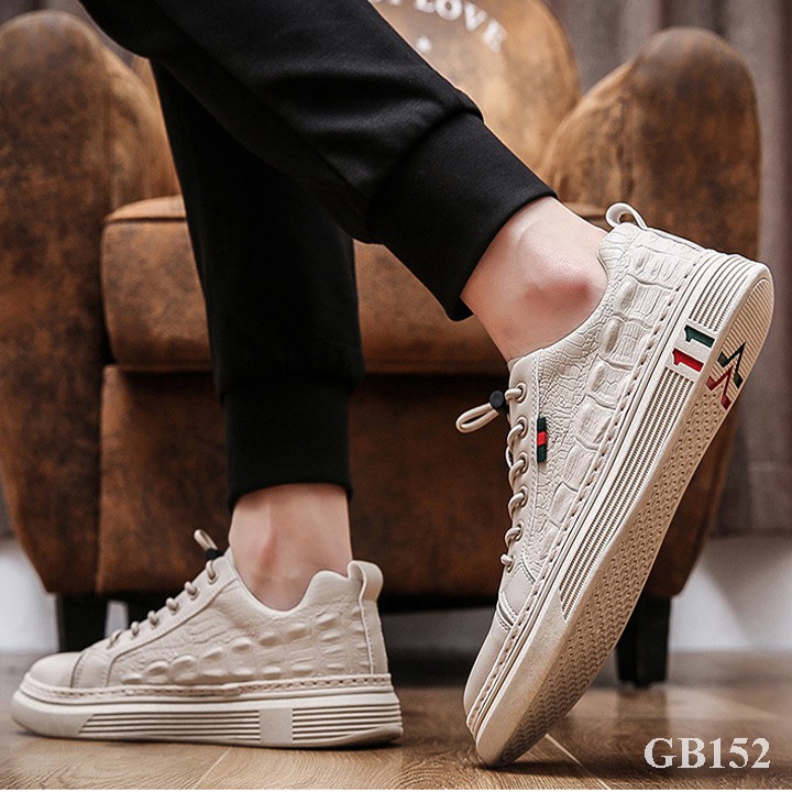 Giày da cá sấu nam kiểu dáng sneaker năng động thể thao QA GB152