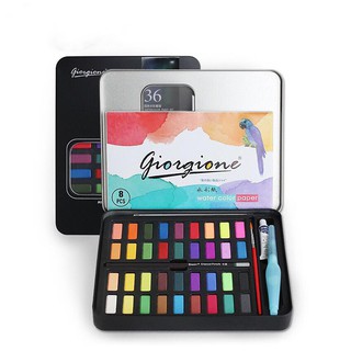 Bộ 36 Màu Nước Vẽ Cao Cấp Giorgione - Giao Màu Ngẫu Nhiên (Tặng Kèm Bộ Giấy Vẽ)
