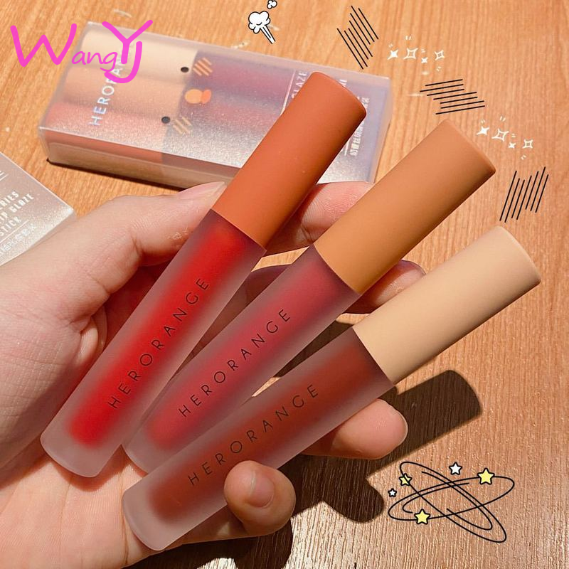 [Hàng mới về] Bộ 3 Thỏi Son Kem Lì Mịn Như Nhung Herorange Vỏ Màu Trắng | BigBuy360 - bigbuy360.vn