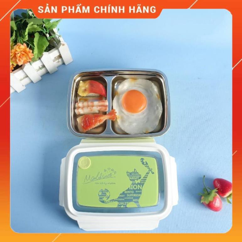 CHÍNH HÃNG -  Hộp đựng cơm 1 tầng giữ nhiệt lõi inox,Hộp đựng cơm văn phòng,khay đựng cơm inox 2 ngăn