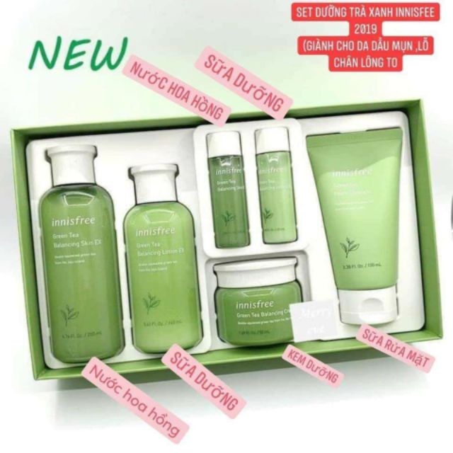 Set innisfree trà xanh 6 món