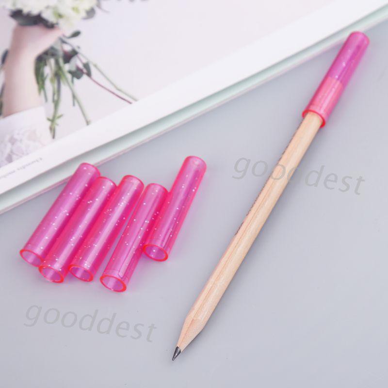 Set 6 nắp nhựa đậy/ kéo dài bút chì dễ thương
