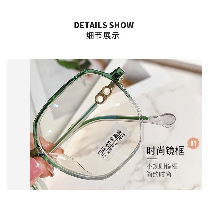 (KIQI-FASHION) COD Kính Vuông Lớn Chống Bức Xạ Thời Trang Hàn Quốc Chất Lượng Cao Cho Nam Nữ