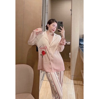 PYJAMA DÀI CÀNH HỒNG CAO CẤP