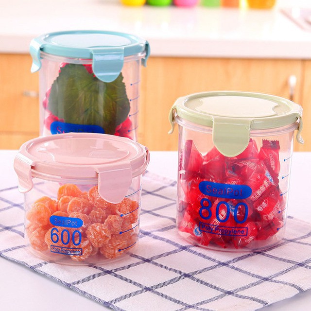Set 3 Hộp Nhựa Đựng Thực Phẩm, Gia Vị Các Kích Thước Sealpot  Chống Tràn Để Tủ Lạnh Có Vạch Chia Định Mức