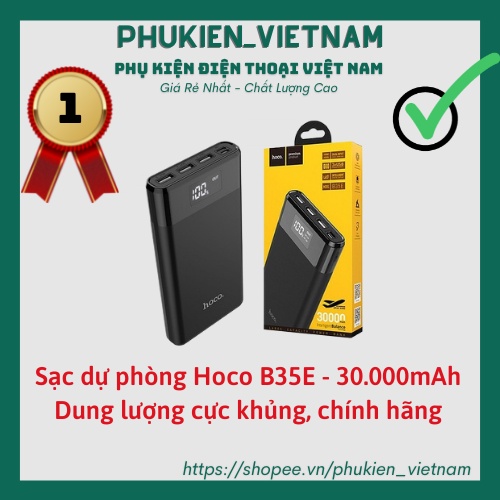 Sạc Dự Phòng 30.000Mah Hoco B35E ✓ 3 Cổng USB hỗ trợ sạc nhanh