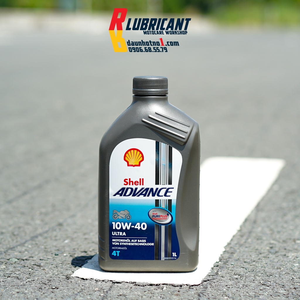 Nhớt Shell Advance Ultra 10W40 1L (nhập khẩu Đức) 100% Tổng hợp cao cấp cho xe số, xe côn tay