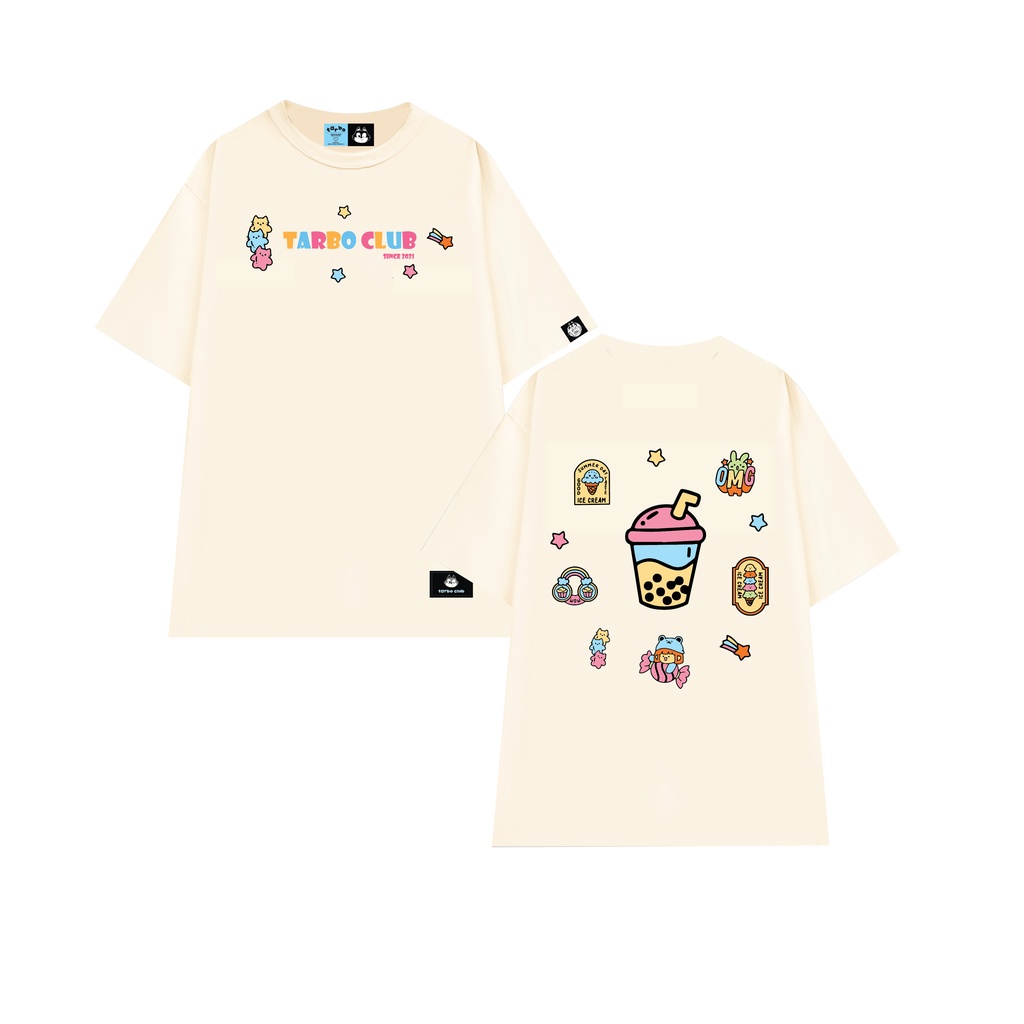 TARBO MILK TEA ÁO THUN TAY NGẮN NAM NỮ Outfit Cotton 4 Chiều Local Brand