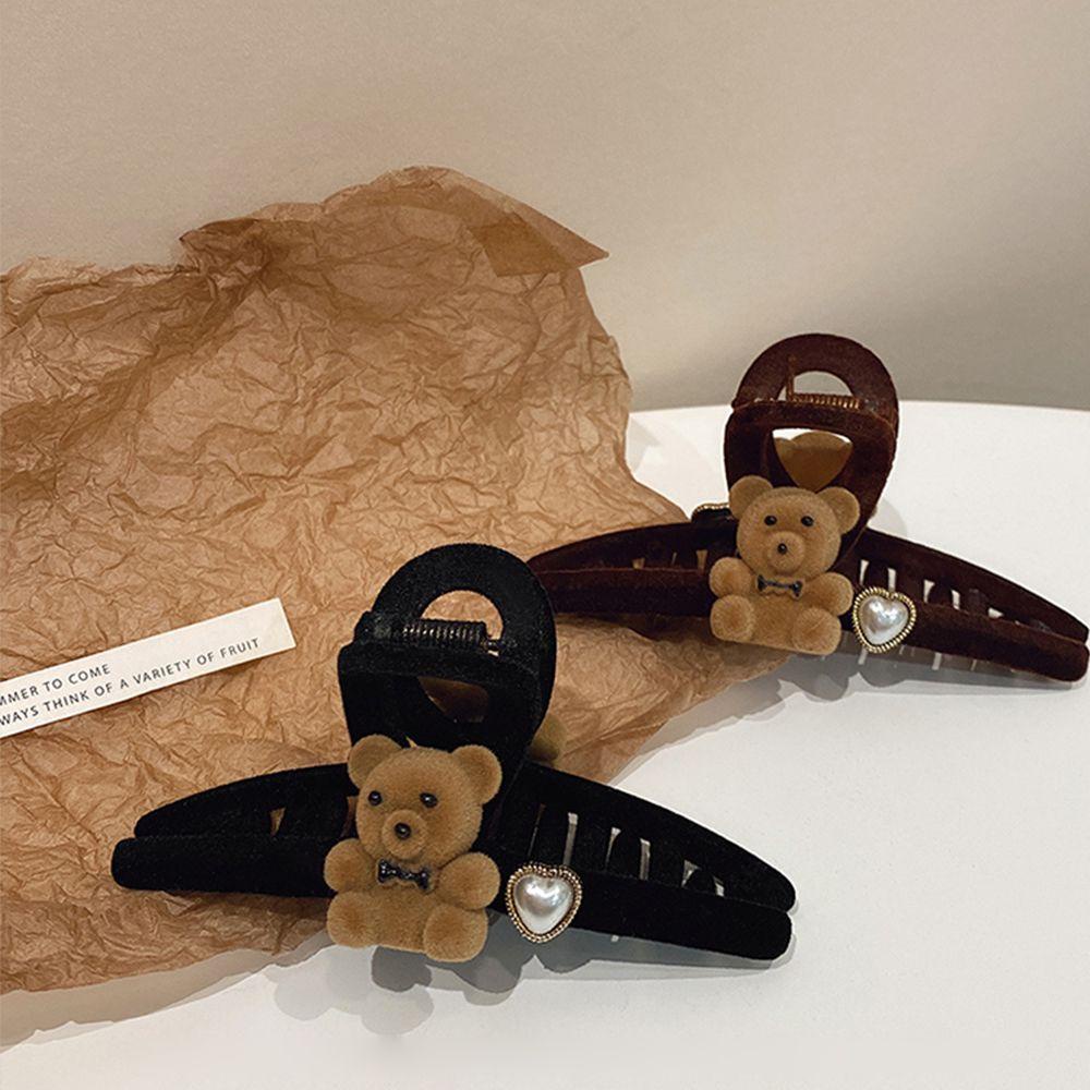 NICKOLAS Kẹp Tóc Hình Cá Mập / Gấu Thiết Kế Đơn Giản Ngọt Ngào Thời Trang Thu Đông