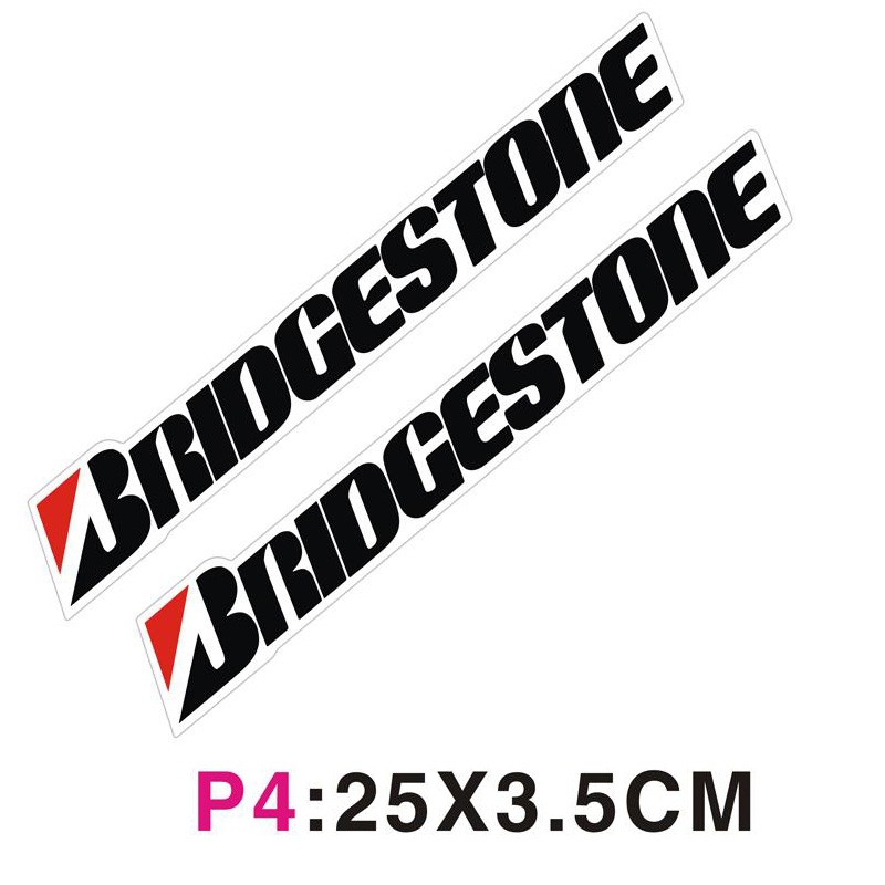Set 2 miếng dán phản quang chống thấm nước hình chữ BRIDGESTONE