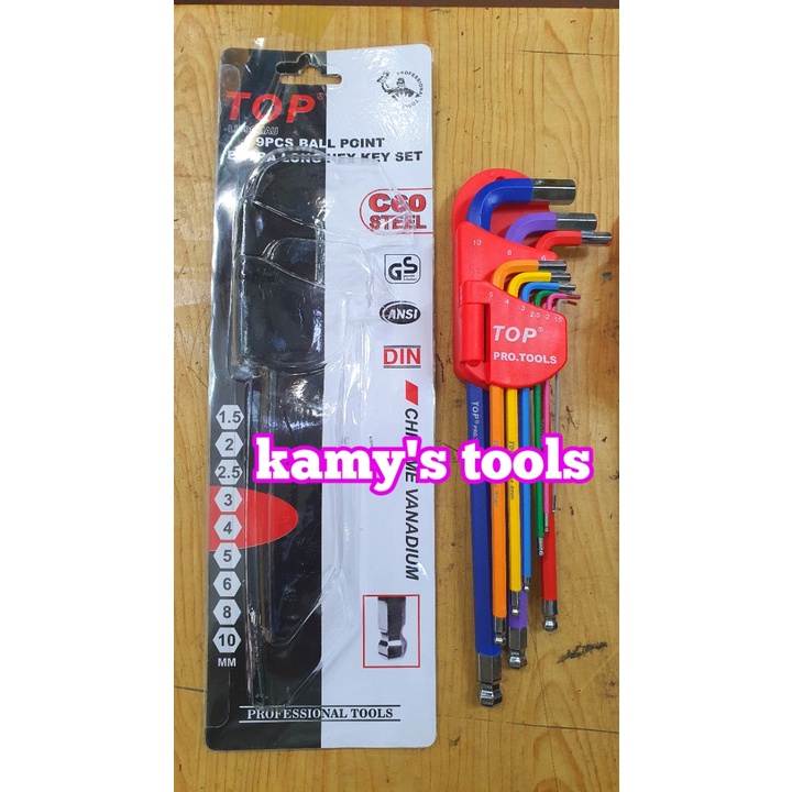 Bộ khóa lục giác bi và bông hoa thị Top 9 cây model LU-9CMAU và LU-9CMAUBM