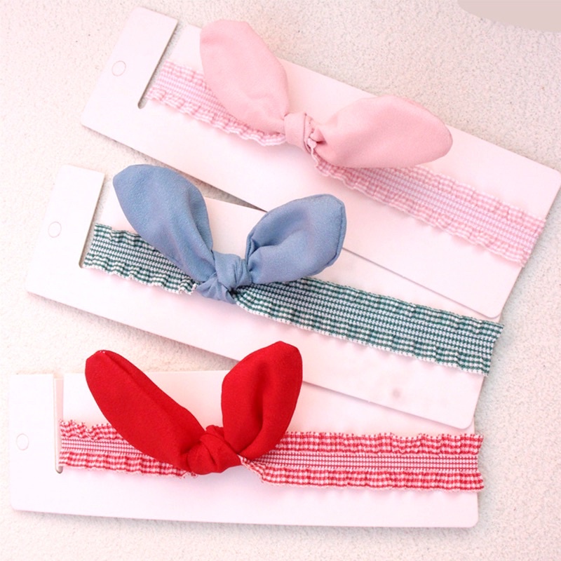 Băng đô vải cài tóc đính nơ caro xinh xắn cho bé gái chính hãng Chicbaby