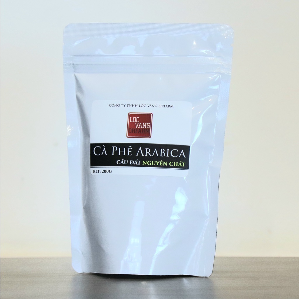 Cà phê Arabica Cầu Đất nguyên chất 100% thơm quyến rũ Pha Phin, Cold Brew, Drip gói 200g