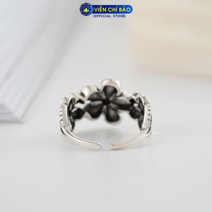 Nhẫn bạc nữ Doris Flower hình hoa free size bạc Thái 925 thời trang phụ kiện trang sức nữ Viễn Chí Bảo N000400
