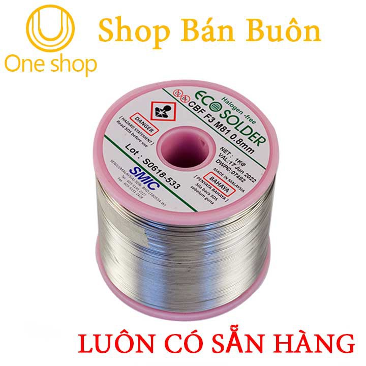 Thiếc Hàn Không Chì SMIC Halogen-Free 0.8mm 1kg 3.5% Ag