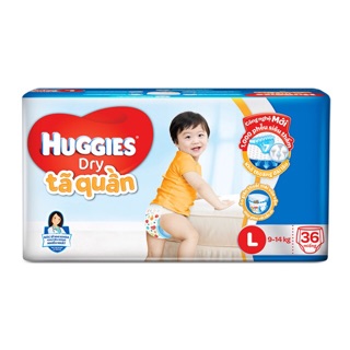 Tã quần huggies dry size l 36 miếng trẻ 9-14kg