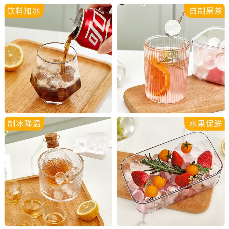 Khuôn Làm Đá Viên Hình Tròn 22 Ngăn 3D Bằng Nhựa Tiện Dụng Cho Nhà Bếp/Quán Bar DIY
