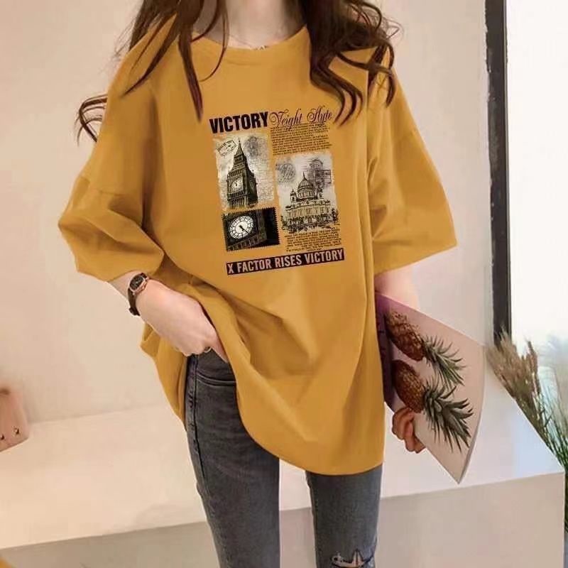 Áo Thun Cotton Tay Lỡ Dáng Rộng Phong Cách Hàn Quốc Thời Trang Mùa Hè Hàng Mới Dành Cho Bạn Nữ 2022