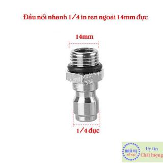 Đầu đực nối nhanh 1/4 inch - Nối súng phun với béc xịt rửa, bình phun bọt tuyết máy xịt rửa áp lực cao -KBI14duc