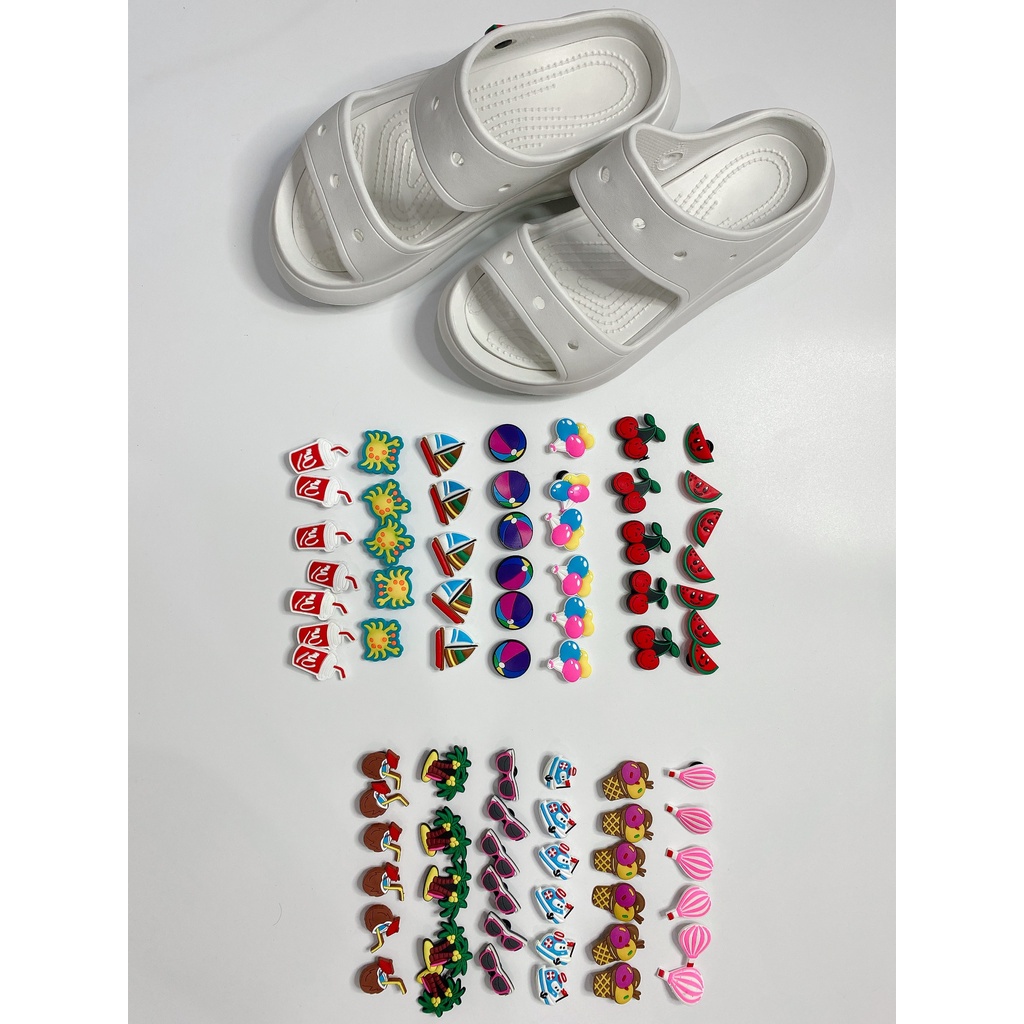 Combo 18 chiếc Sticker dễ thương phụ kiện gắn dép Crocs