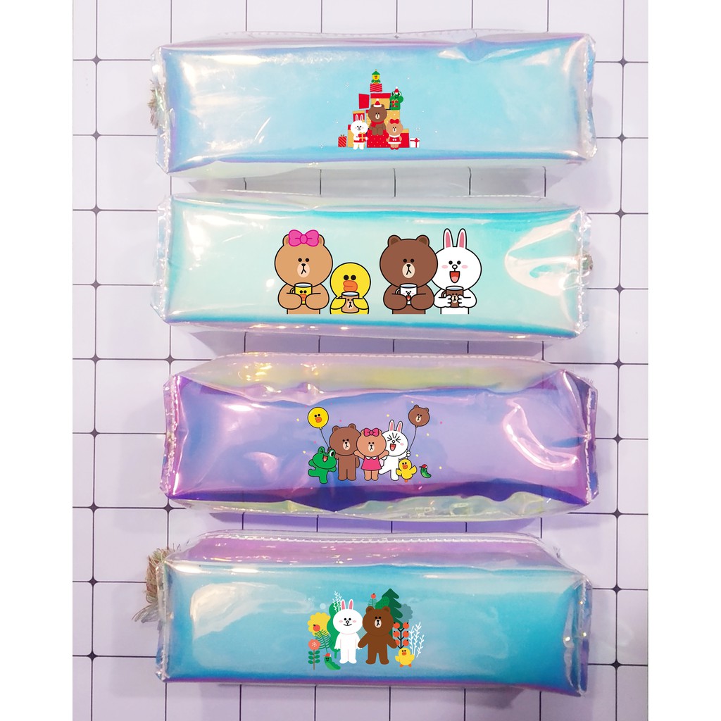 Hộp bút gấu brown thỏ cony HBHI4 hộp bút hologram hộp bút trong hoạt hình dễ thương