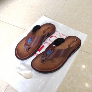 Dép kẹp nam da bò quai to nâu