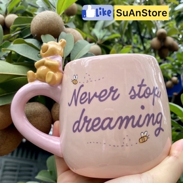 Cốc cafe gốm sứ Never stop dreaming - Winny the Pooh Disney