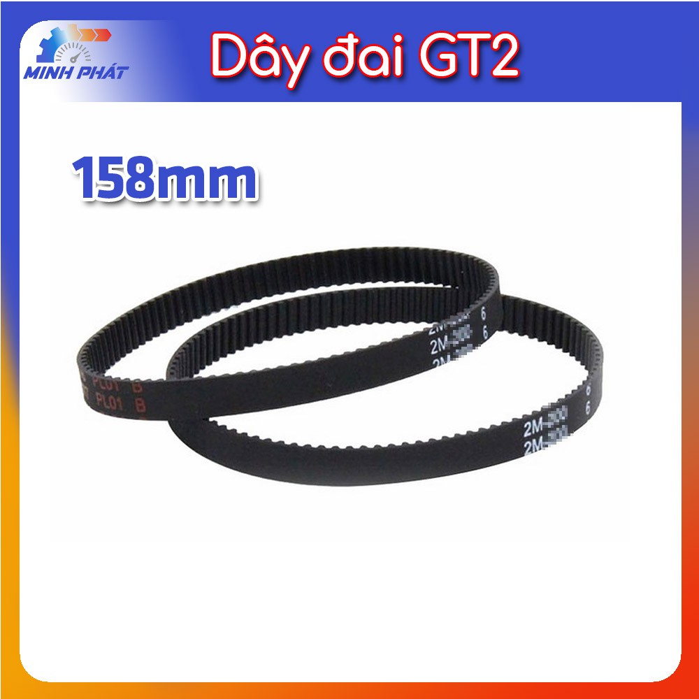 Dây vòng đai  curoa cu roa cô roa GT2-158mm bề rộng 6mm