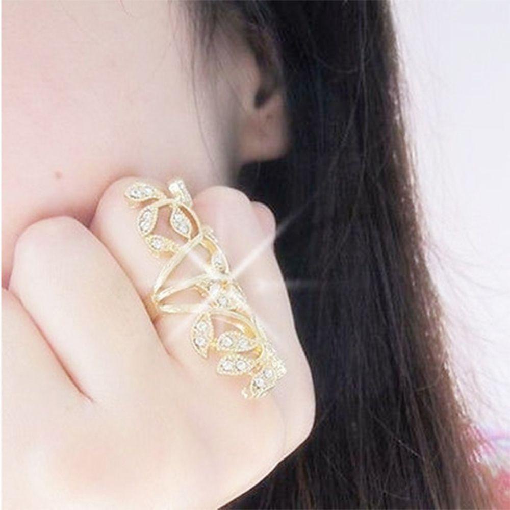 Set Nhẫn Đeo Khớp Ngón Tay Hình Lá Rơi Phong Cách Mới Thanh Lịch Sang Trọng