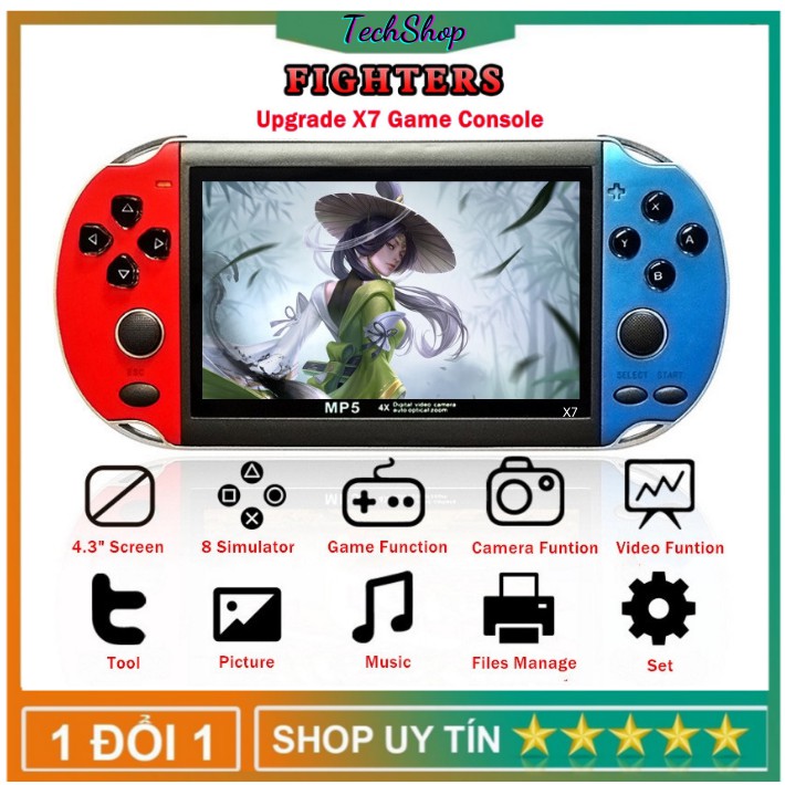 Máy Chơi Game Cầm Tay X7 Màn Hình 4.3 Inch 8GB 9000 Trò