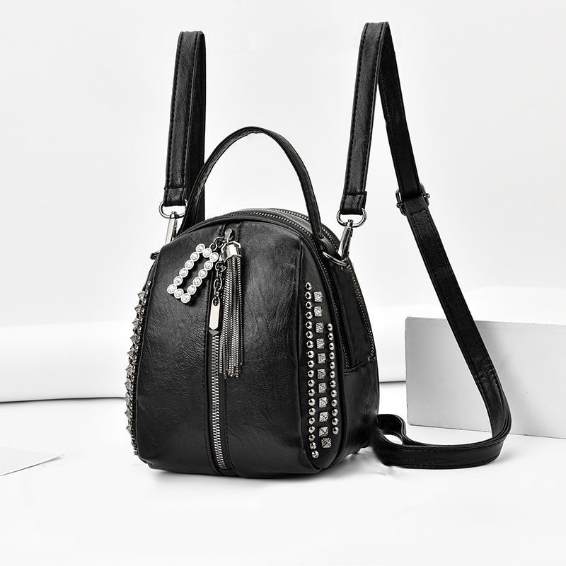 Balo Chuwanglin bằng da phối tua rua đính đá phong cách thời trang cao cấp cho nữ