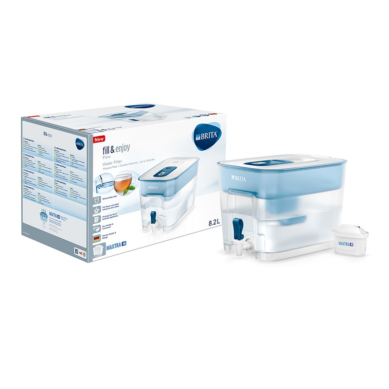 [Mã LIFEHL1010 giảm 10% tối đa 80K đơn 250K] Bình lọc nước BRITA Flow Basic Blue - 8.2L (có sẵn 1 lõi lọc Maxtra Plus )