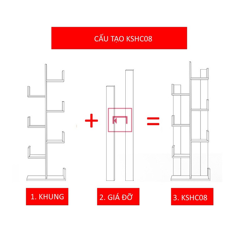 KỆ SÁCH HÌNH CÂY ĐỨNG ĐA TẦNG NÔI THẤT