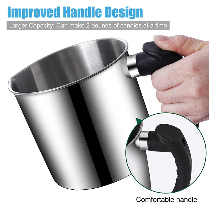 Nồi rót làm nến , Nồi nấu chảy sáp đôi 44 Oz, Bình làm nến , Tay cầm chịu nhiệt