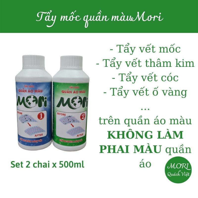 Tẩy mốc quần áo màu MORI, TẨY SẠCH MỐC trên quần áo mà không làm phai màu