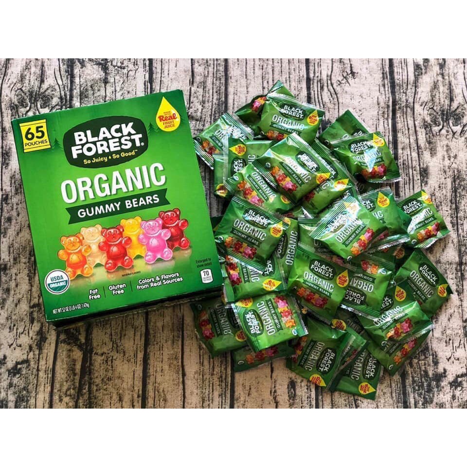 Kẹo dẻo Black Forest Gummy Bear Organic USA