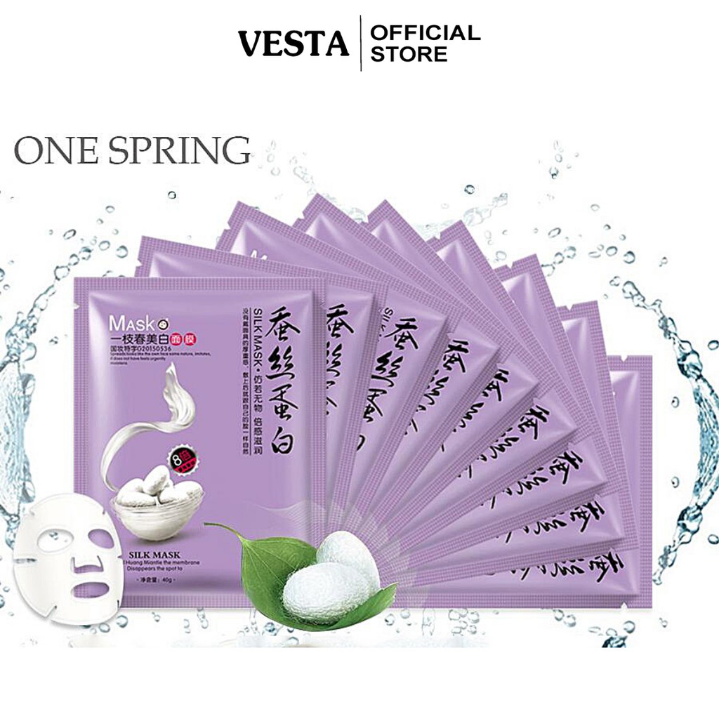 Mặt nạ giấy tơ tằm - silk mask dưỡng trắng và dưỡng ẩm da One Spring 30ml | BigBuy360 - bigbuy360.vn