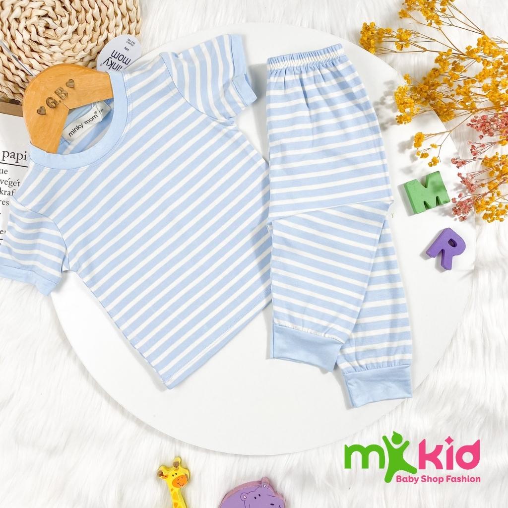 Bộ Minky Mom Cộc Tay Cho Bé  FREE SHIP  Bộ Minky Mom Sọc Chất Cotton cao cấp Co Giãn 4 Chiều Thấm Hút Mồ Hôi Tốt.