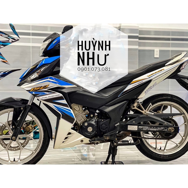 tem xe winner v1 xanh trắng